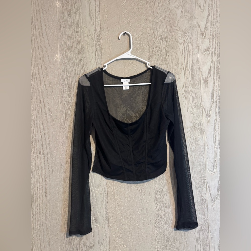 Rue 21 corset see through long sleeve